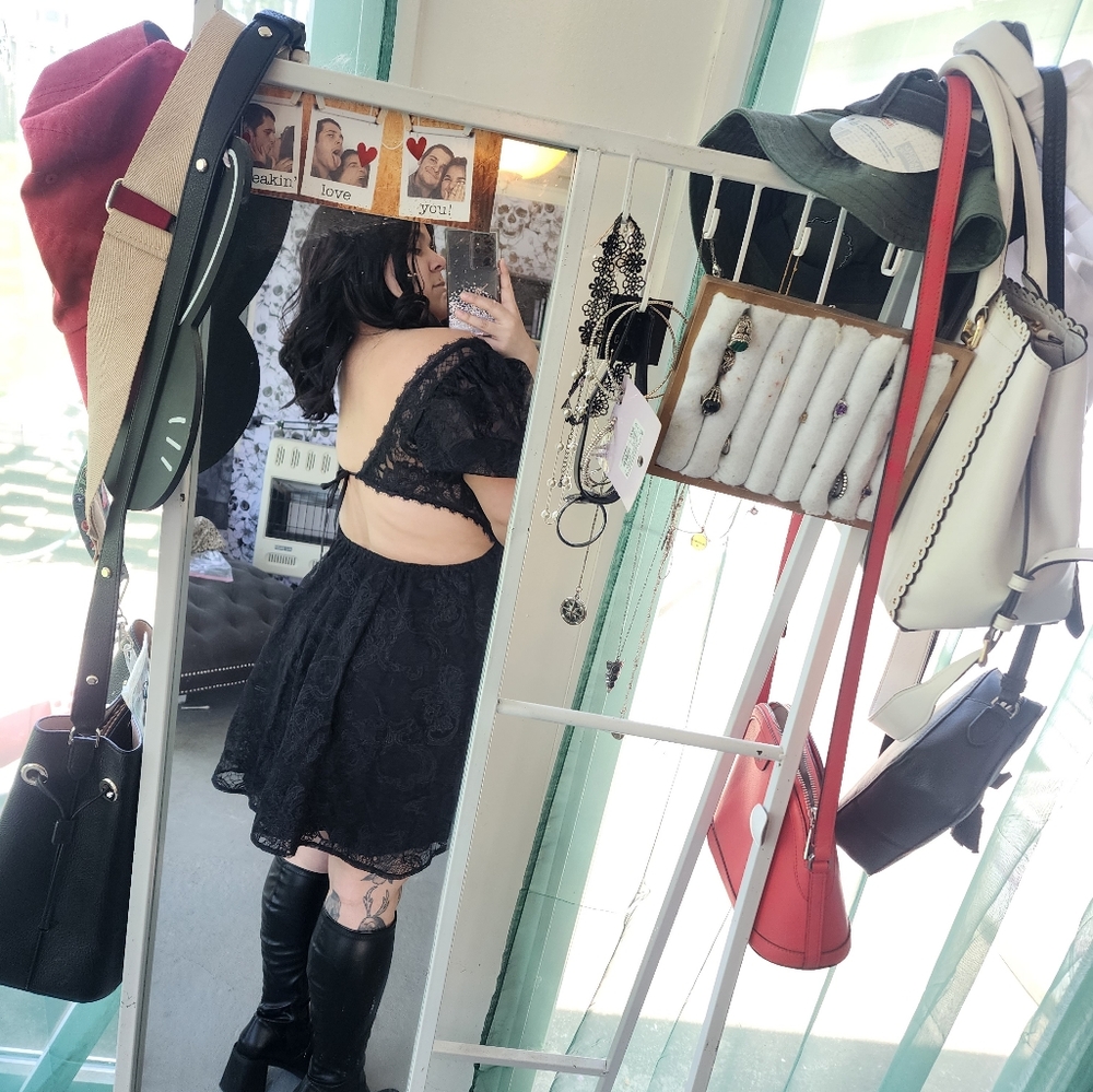 ASOS black lace dress